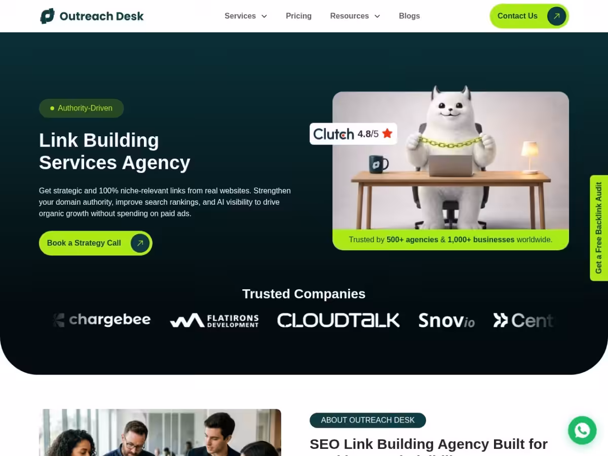 Outreach desk per link link building plans homepage