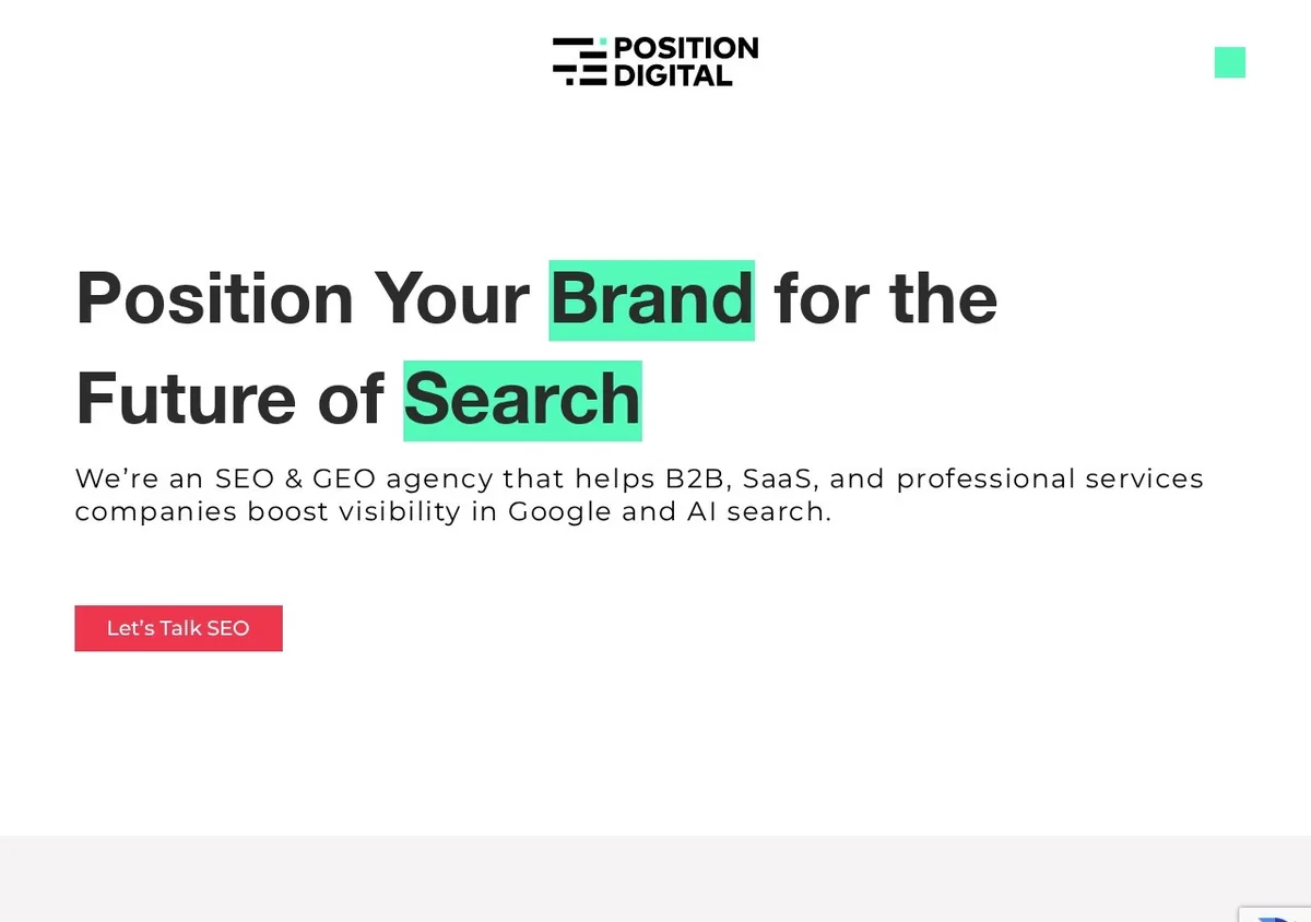 Position digital SaaS digital PR agency screenshot