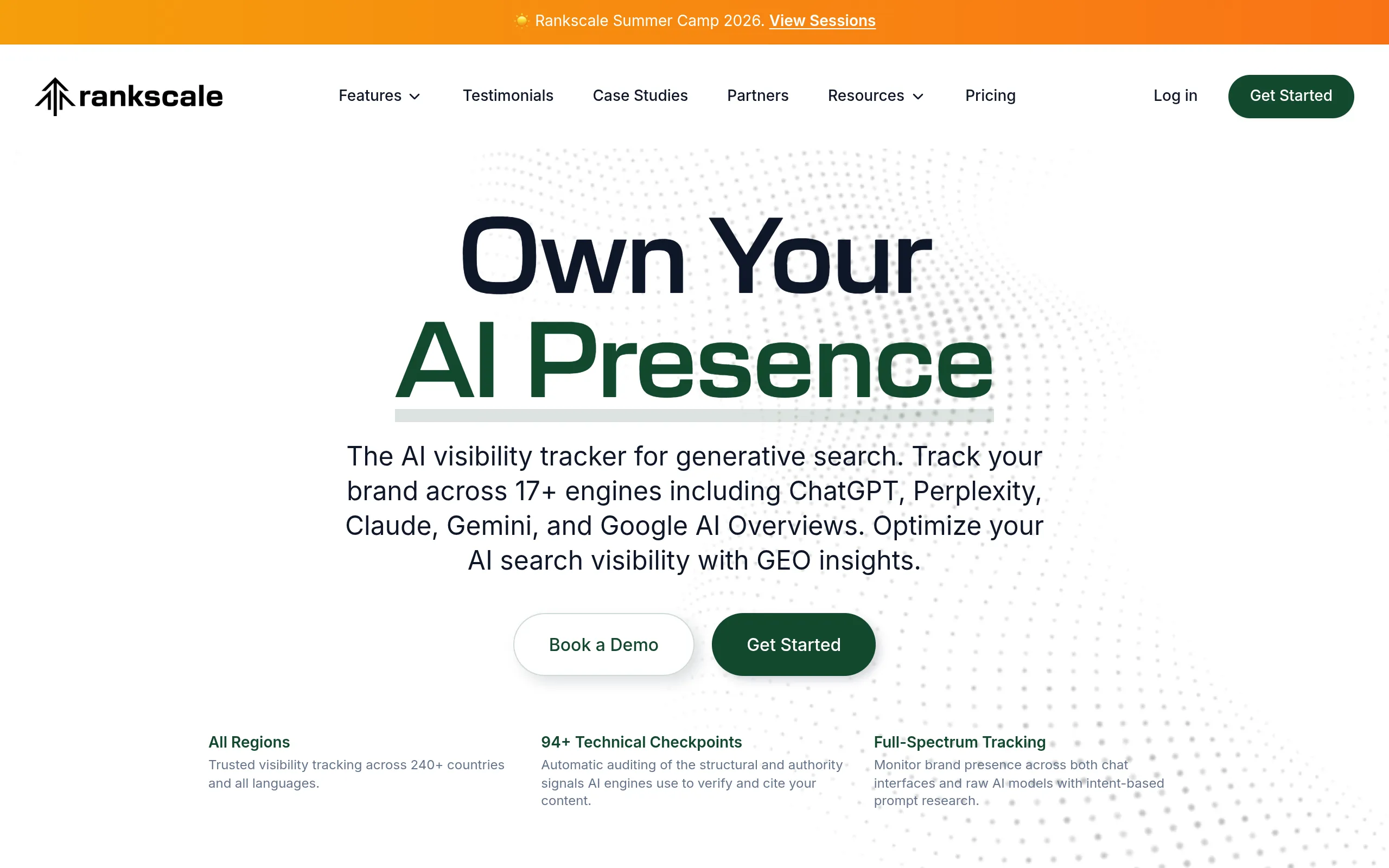 Rankscale.ai dashboard for credit-based AI answer and citation tracking