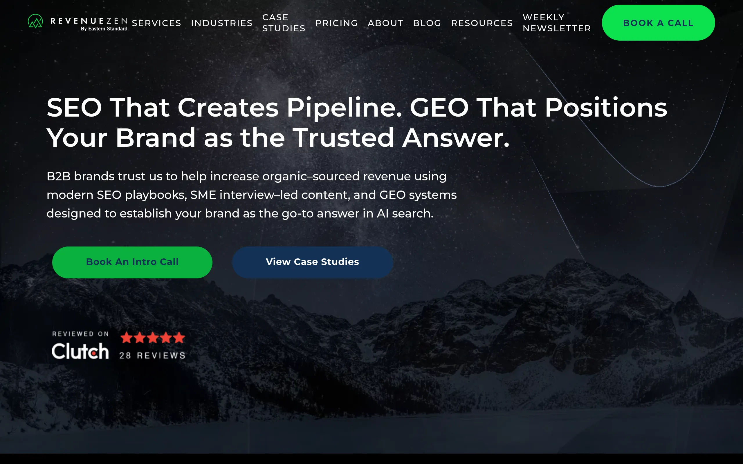 Revenuezen B2B growth and content strategy agency homepage
