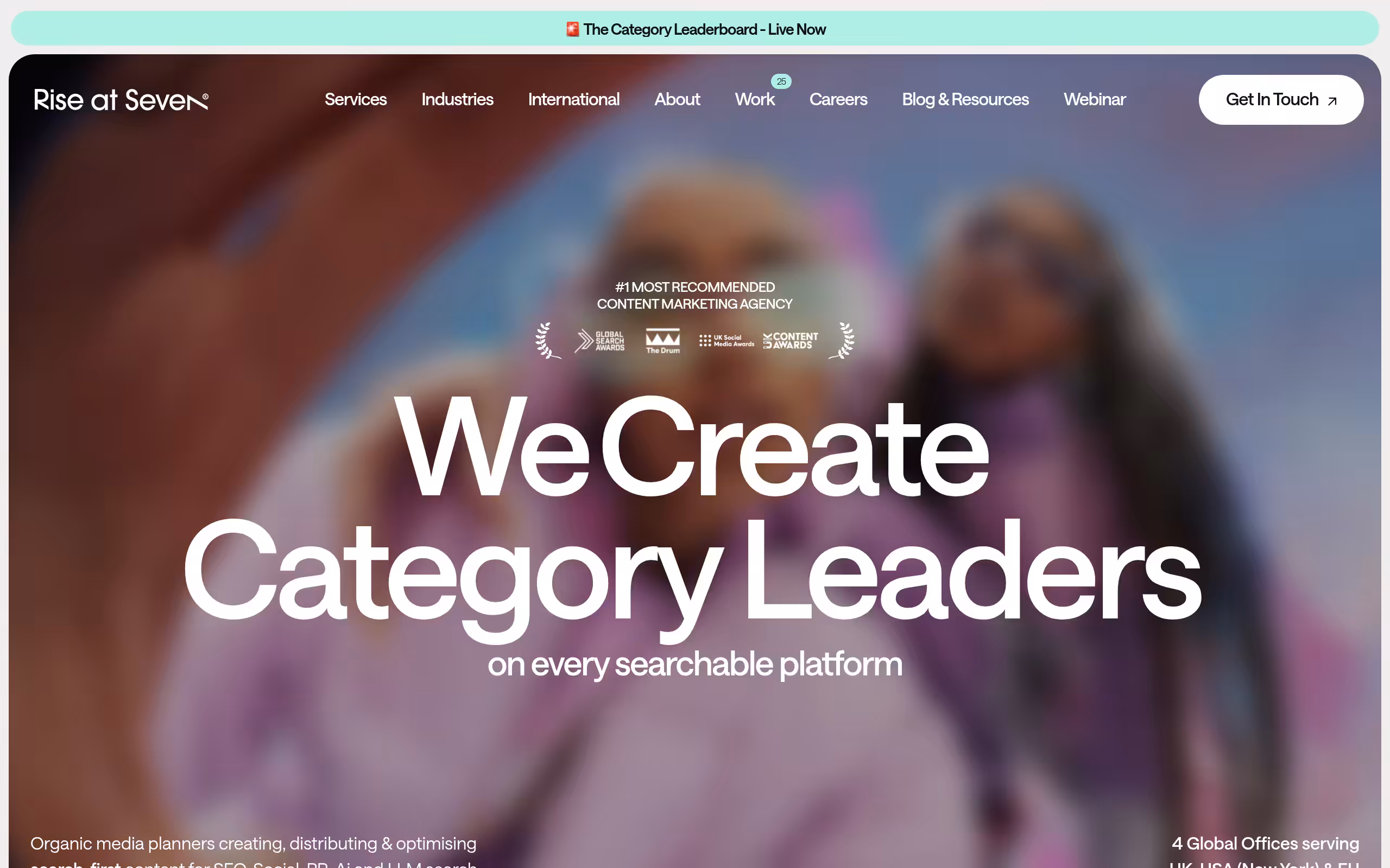 Rise at seven creative digital PR campaign agency website