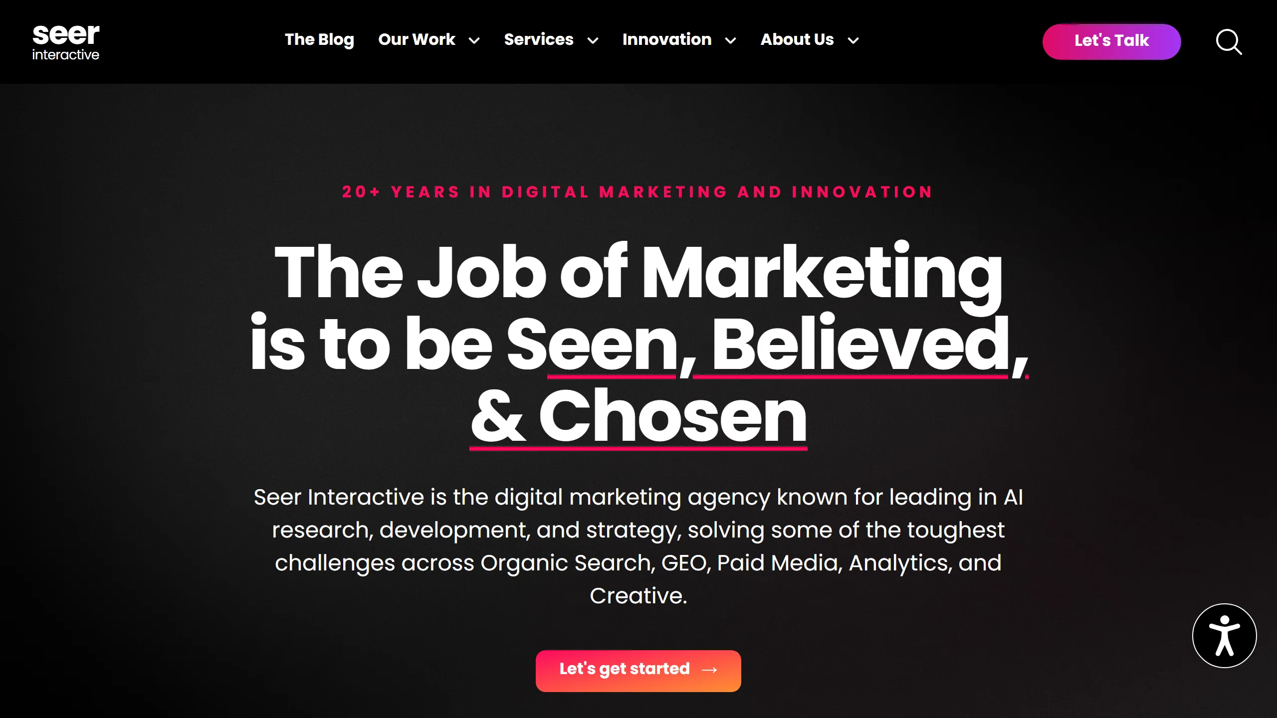 Screenshot of https://www.seerinteractive.com