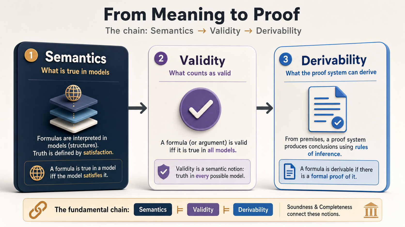 semantics-validity-derivability-three-column-flow
