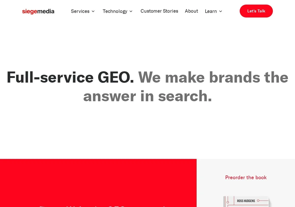 Siege media content led digital PR agency screenshot