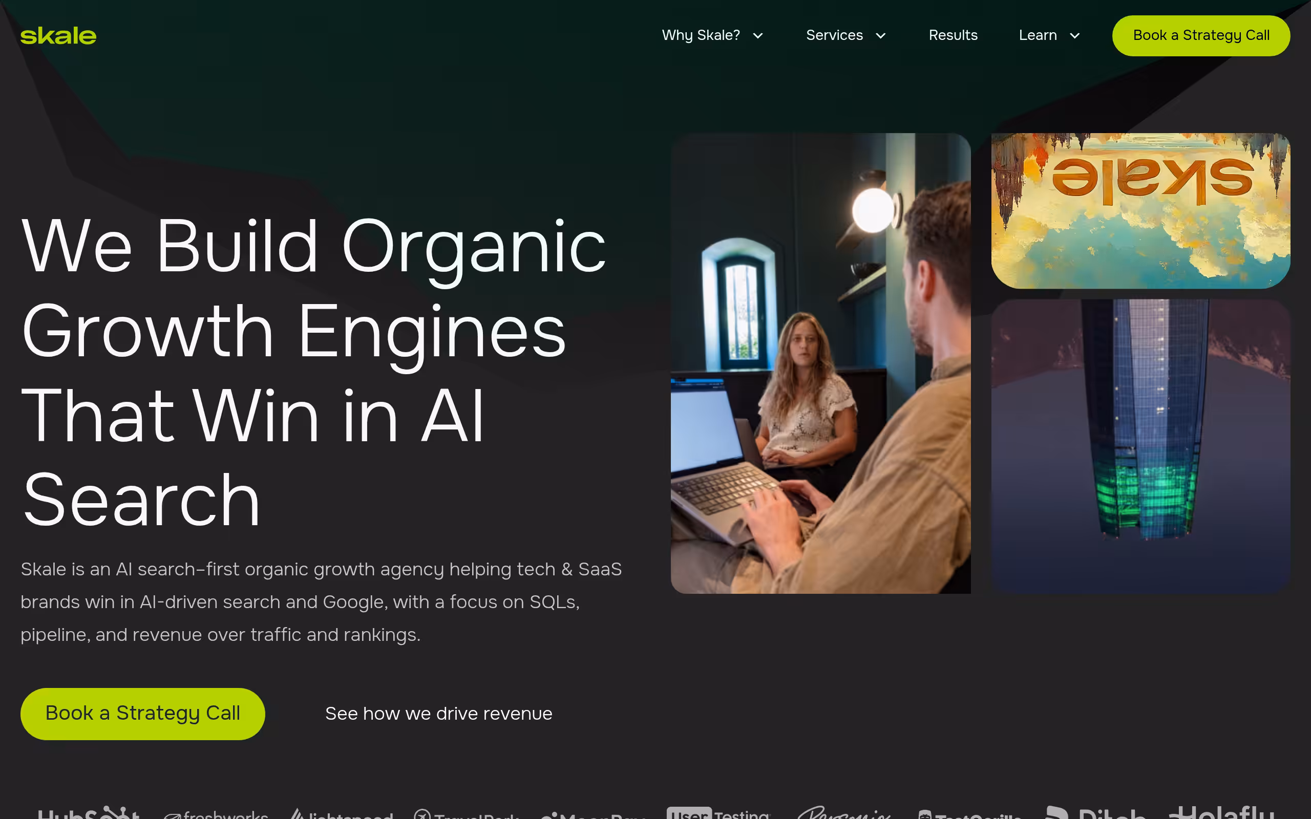 Skale SaaS revenue focused SEO and content growth agency homepage