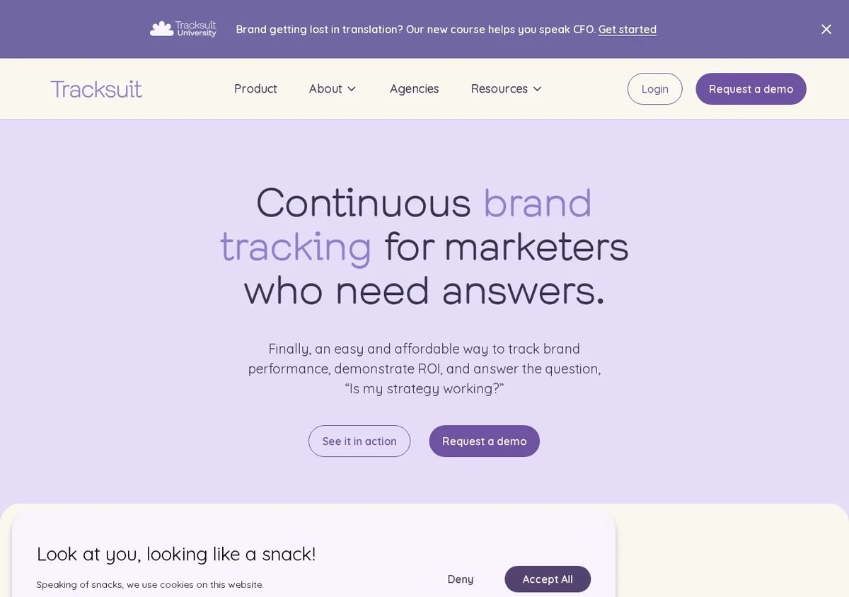 Tracksuit always on brand health tracking platform