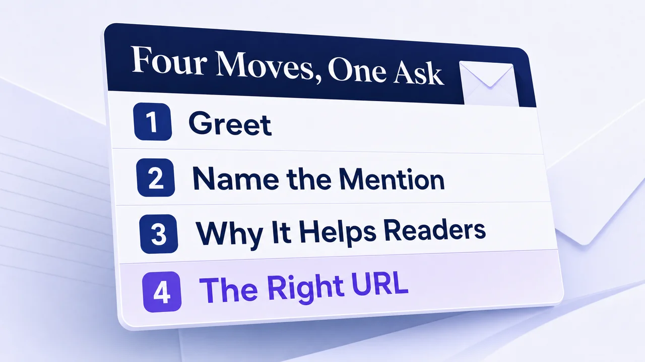 Email card with four stacked outreach bands