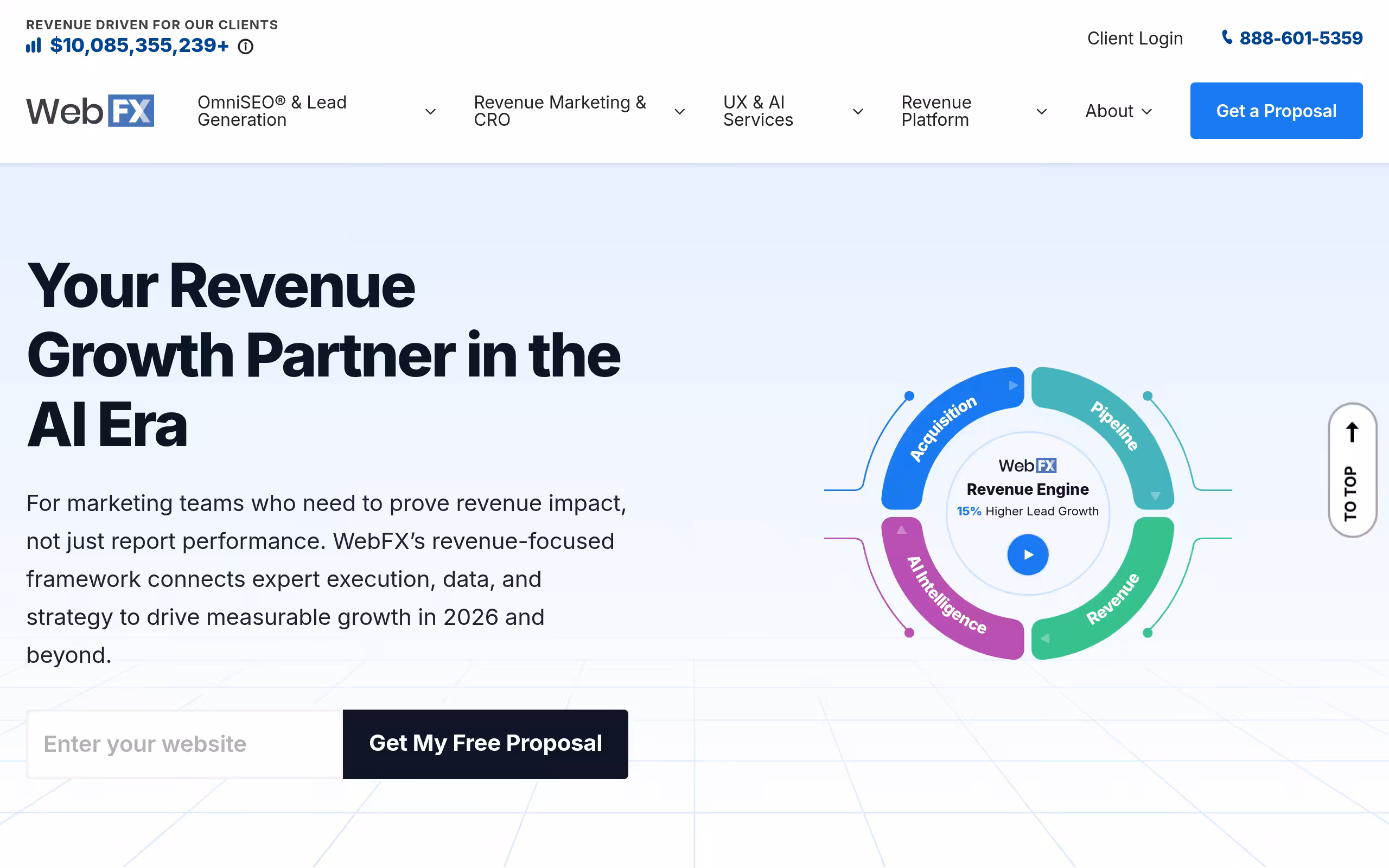 Webfx large full service digital marketing and SEO agency homepage