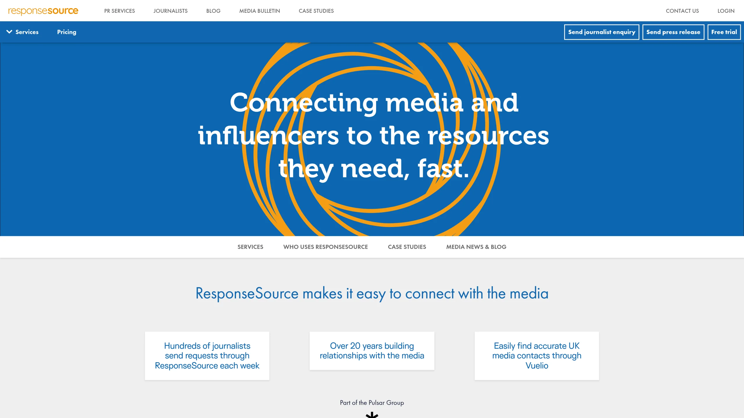 Screenshot of https://www.responsesource.com