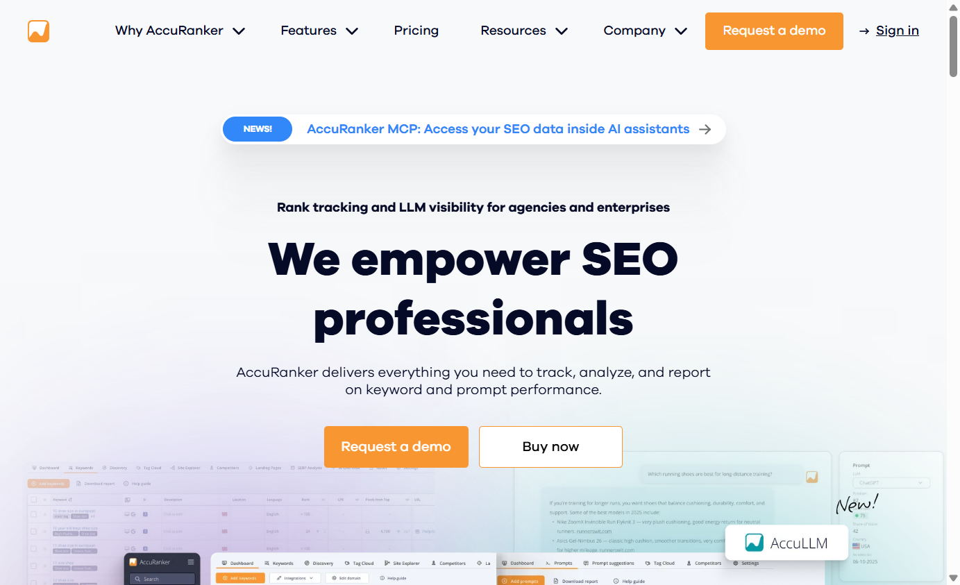 Screenshot of https://www.accuranker.com