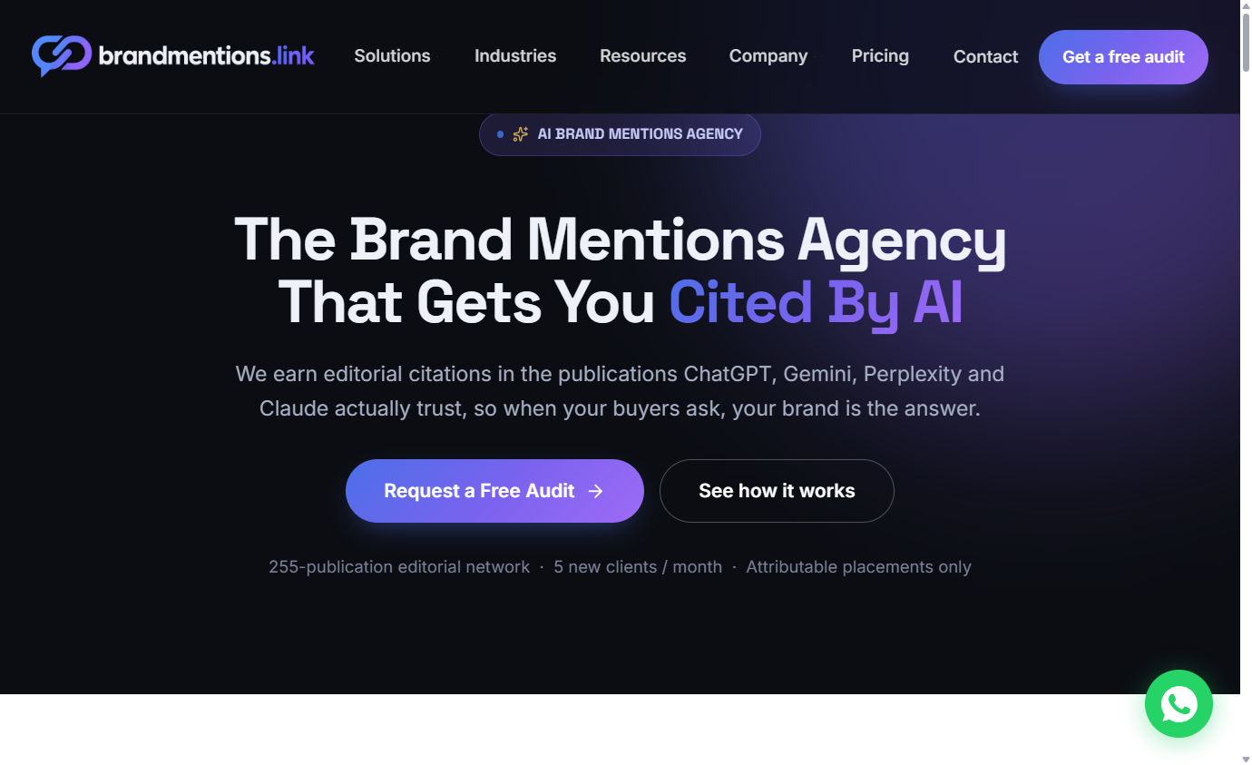 Screenshot of https://brandmentions.link