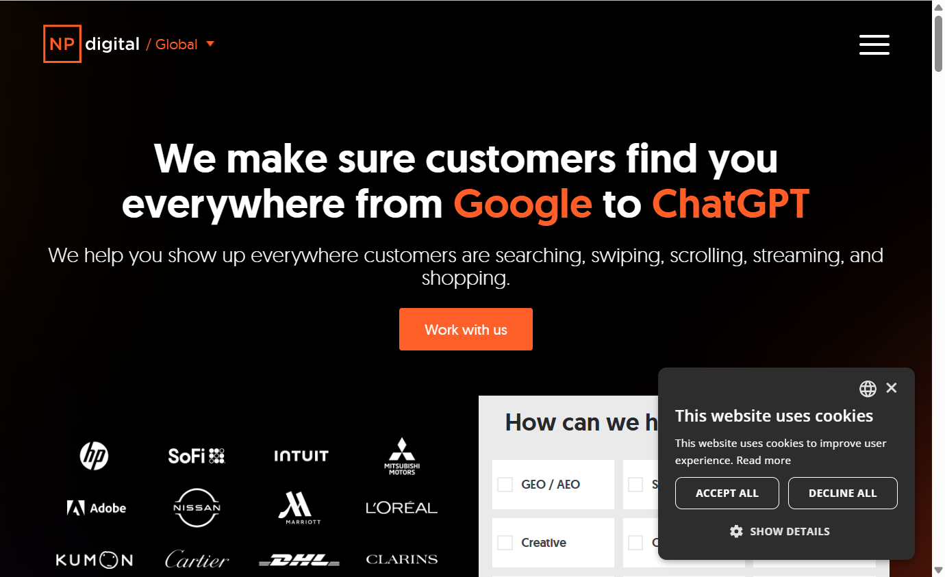 Screenshot of https://npdigital.com