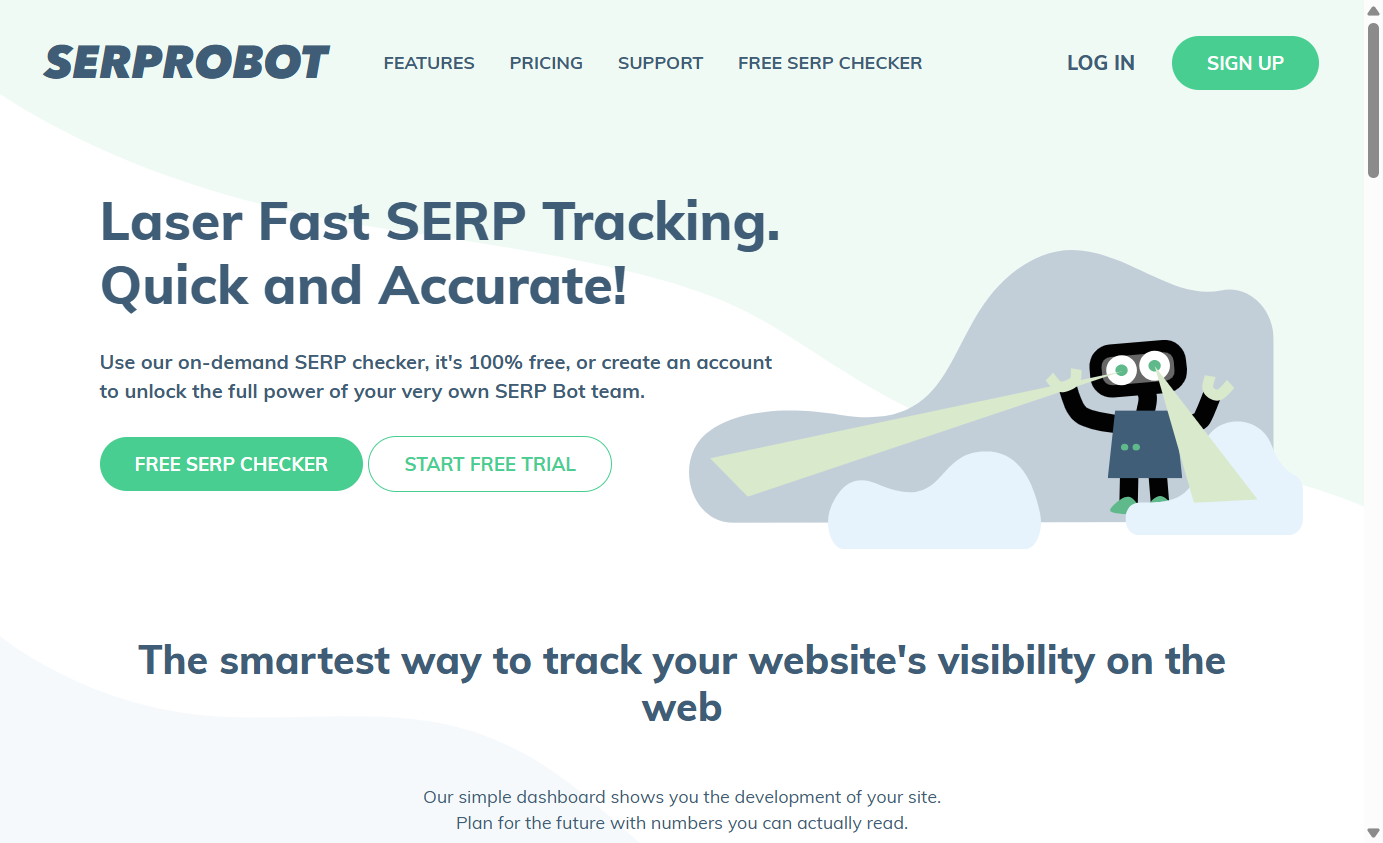 Screenshot of https://www.serprobot.com