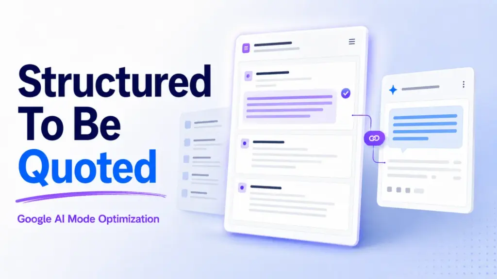 Editorial graphic of a structured page having one passage lifted into an AI answer