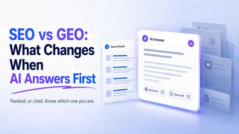 SEO vs GEO: What Changes When AI Answers First