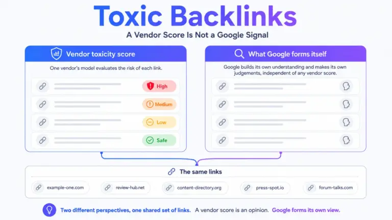 A vendor scorecard and a search engine view judging the same row of links separately