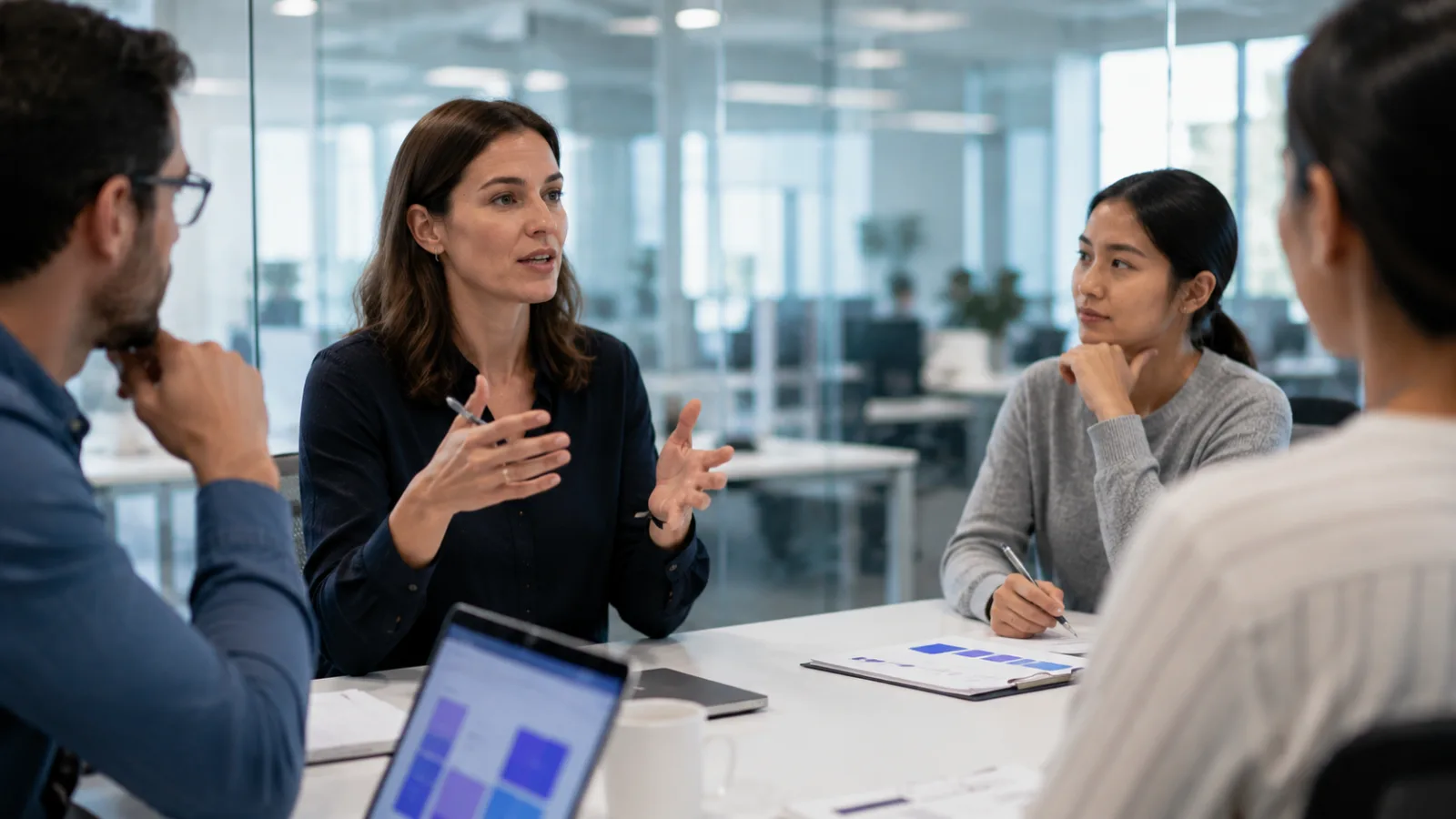 A client-side marketing team discussing how to run a new paid channel